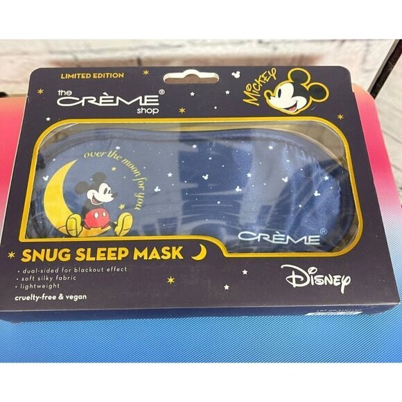 Disney Blue Limited Edition Mickey Mouse Graphic Dual Side Soft Sleep Mask - Picture 1 of 2